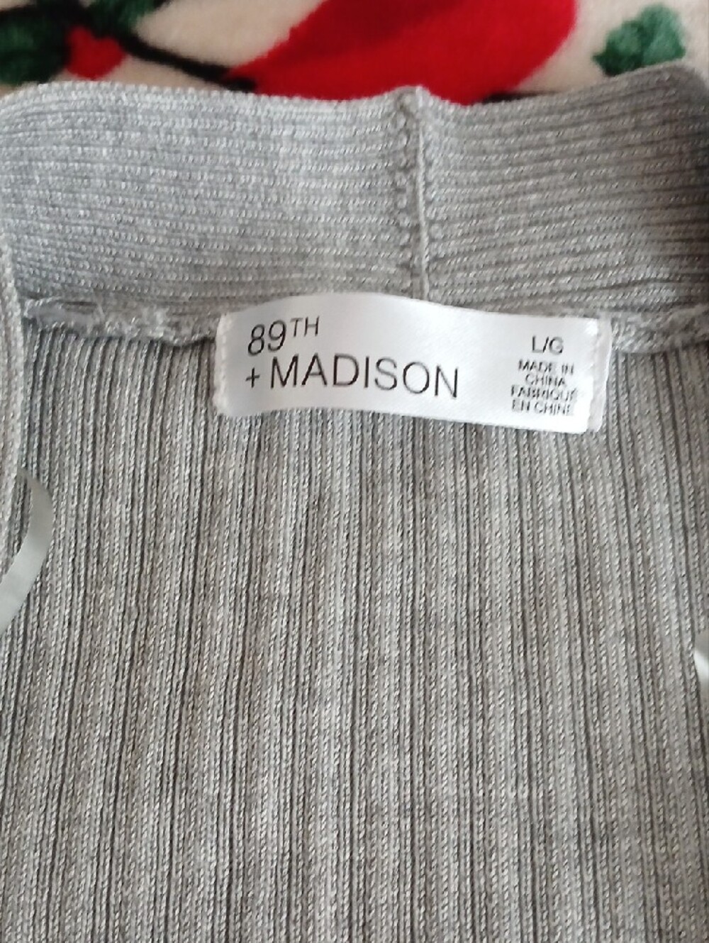 89th & Madison Silver Ribbed Open Cardigan - Picture 2 of 5